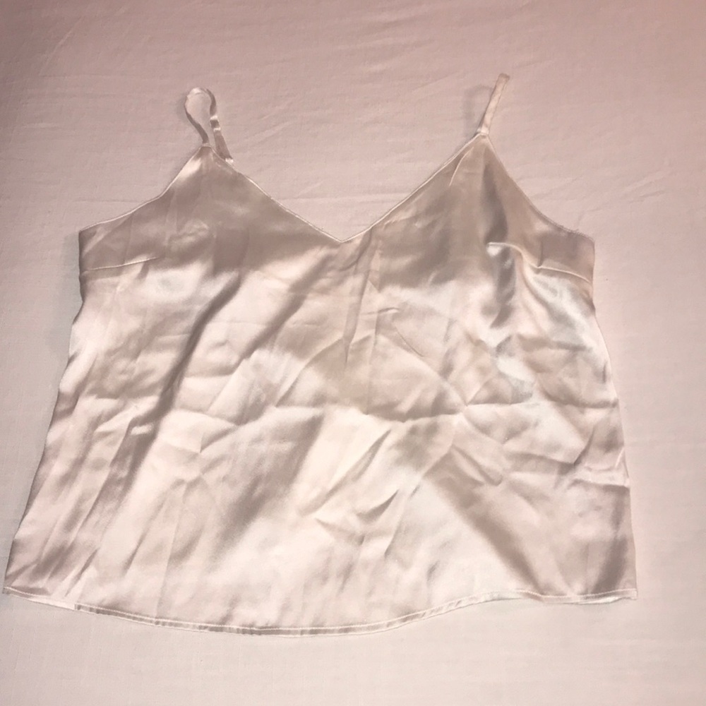 cream silk tank- asos